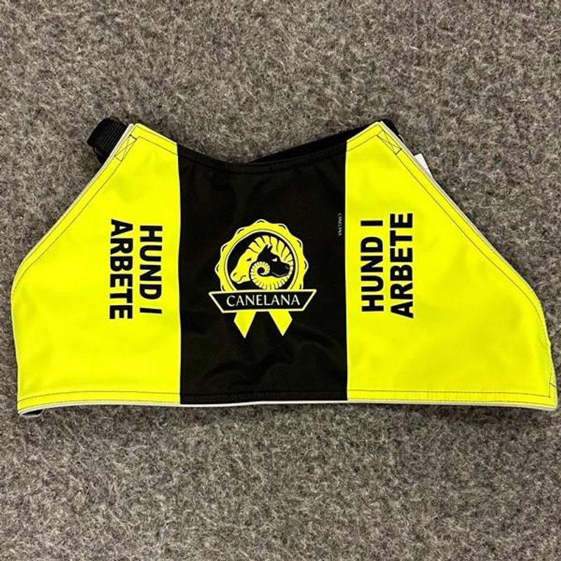 Canelana signal vest dog: Swedish text
