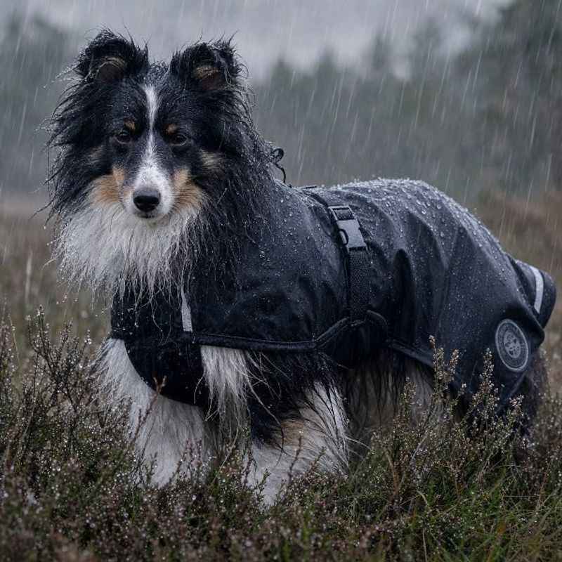 Cover black wind / rain coat for dogs