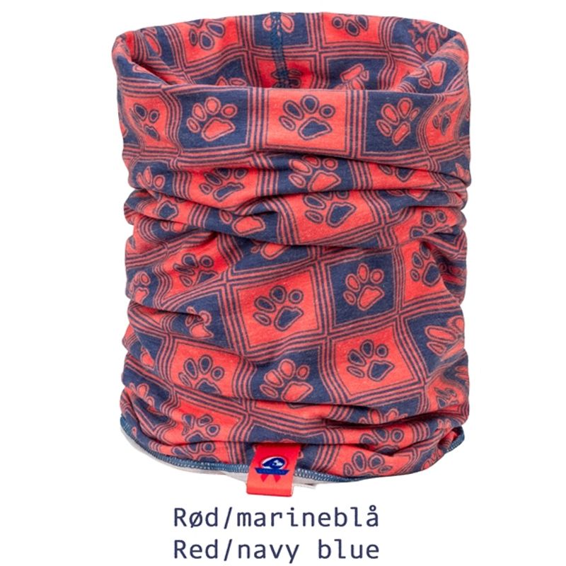 Canelana neck gaiter with paw pattern in cotton/polyester